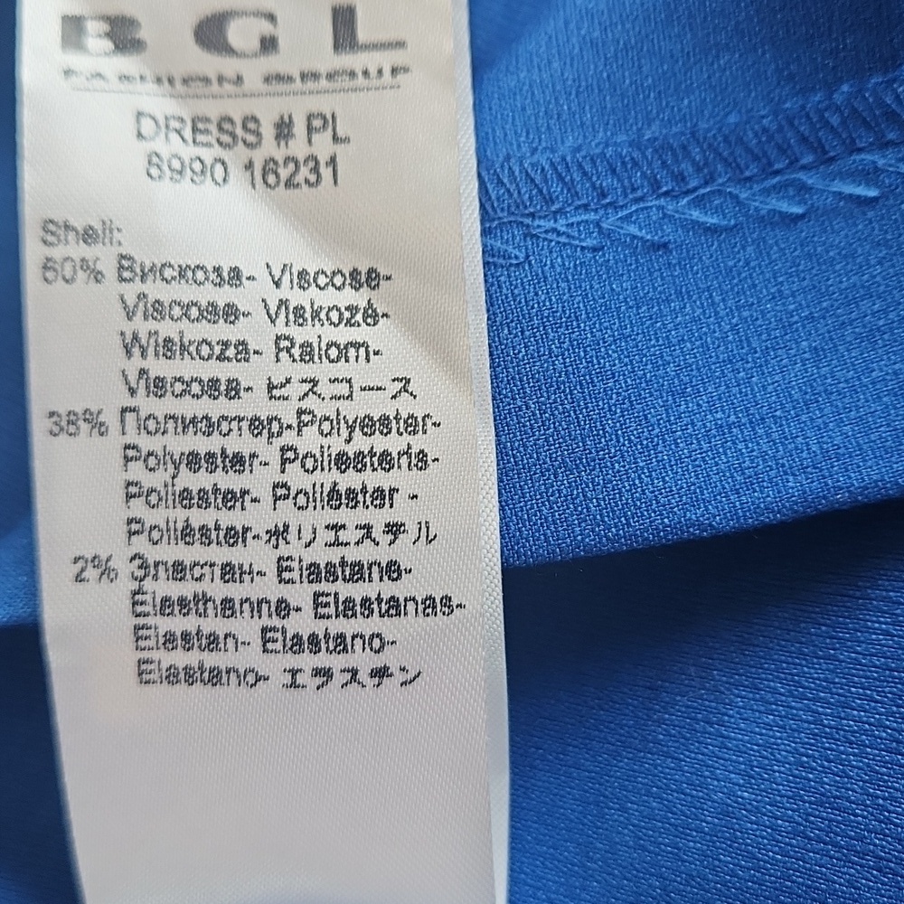 Elegant Blue Pleated Dress BGL - Picture 6 of 6